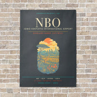 Thumbnail for Jomo Kenyatta International Airport Nairobi NBO - Canvas Framed - Gray