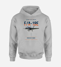 Thumbnail for F-A-18E SUPER HORNET design on light gray hoodie single side
