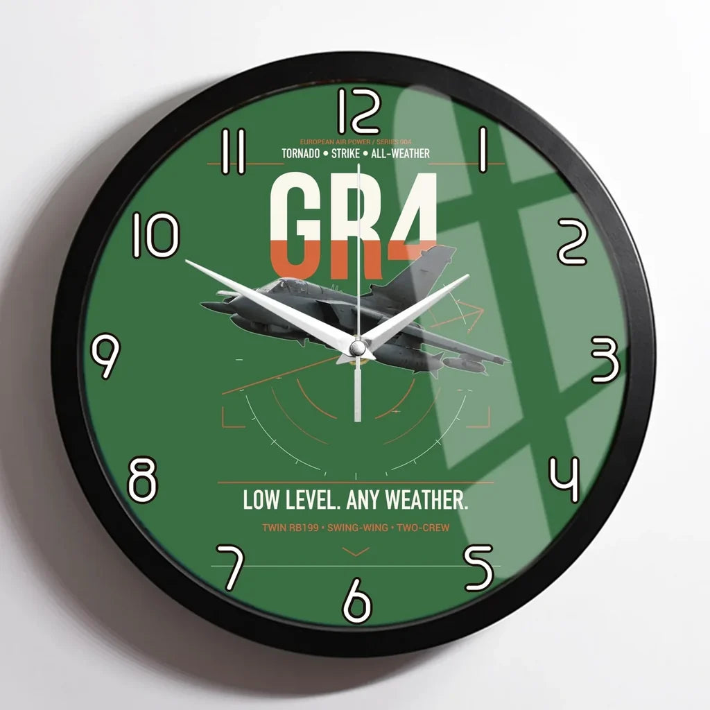 Panavia Tornado GR4 design on green framed wall clock