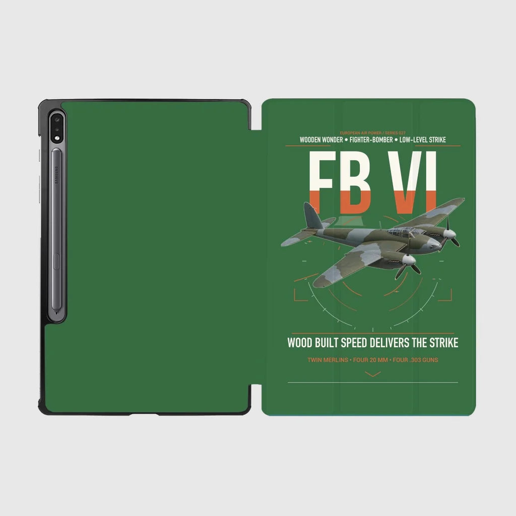 de Havilland Mosquito FB VI design on green samsung tablet tablet case