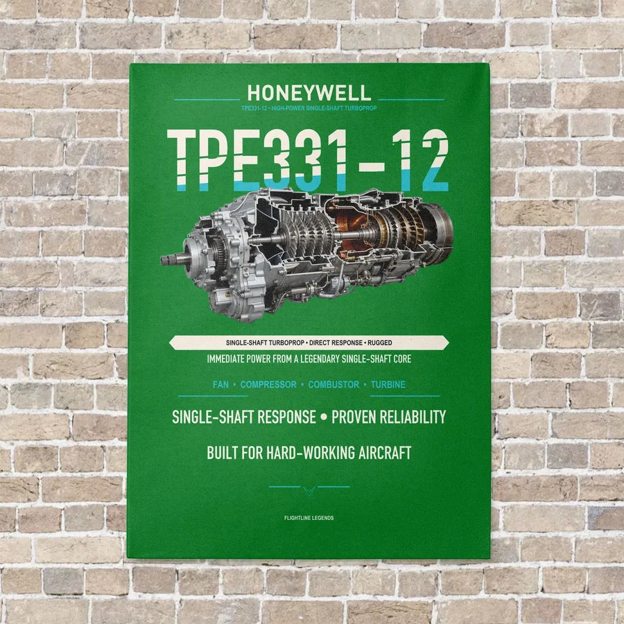 TPE331-12 vertical canvas print - no frame - green background