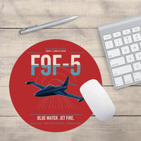 Thumbnail for F9F-5 Panther design on red round mouse pad