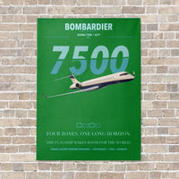 Thumbnail for Bombardier Global 7500 vertical canvas print - no frame - green background