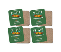 Thumbnail for Canadair CL-415 design on green 4 pieces set coaster