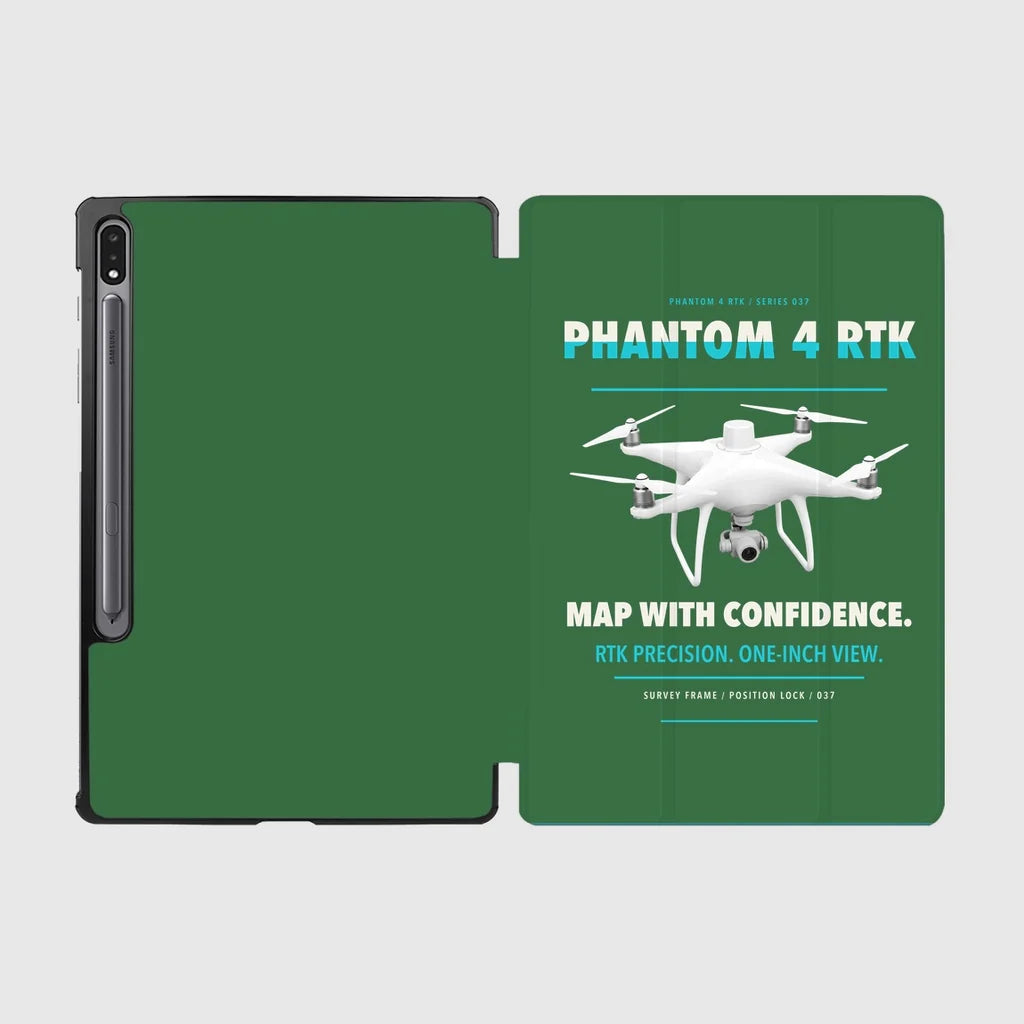 DJI Phantom 4 RTK design on green samsung tablet tablet case
