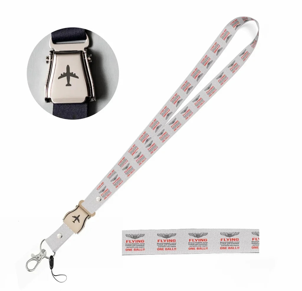 Flying One Ball seat belt lanyard - white