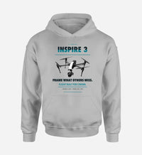 Thumbnail for DJI Inspire 3 design on light gray hoodie single side