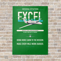 Thumbnail for Cessna Citation Excel vertical canvas print - no frame - green background