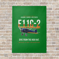 Thumbnail for F11C-2 Goshawk Dive from the High Hat vertical canvas print - no frame - green background