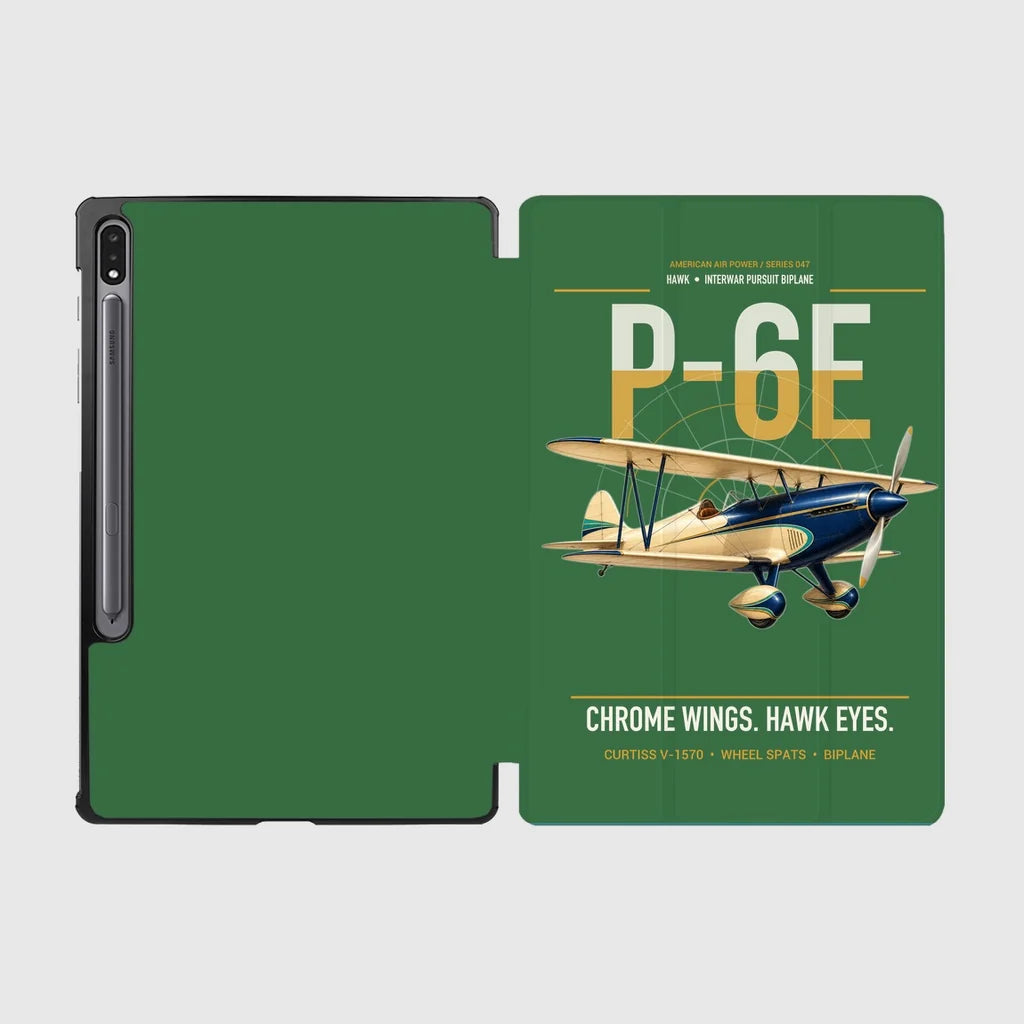 Curtiss P-6E Hawk design on green samsung tablet tablet case