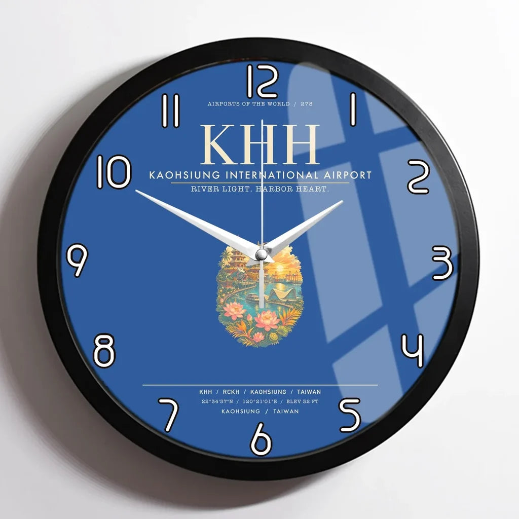 Kaohsiung International Airport KHH Wall-Clock Framed - Blue