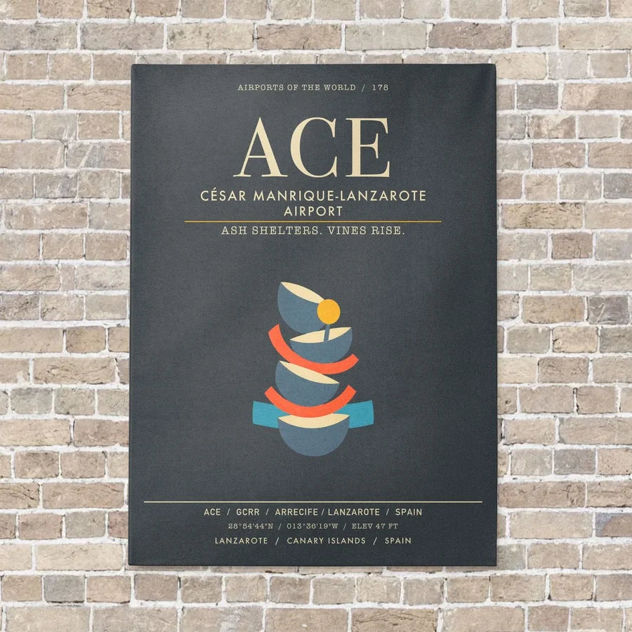 Cesar Manrique-Lanzarote Airport ACE - Canvas Framed - Gray