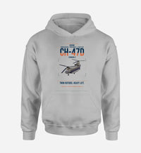 Thumbnail for Boeing CH-47D design on light gray double-side hoodie, single-side print