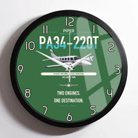 Thumbnail for Piper PA-34-220T Seneca V design on green framed wall clock