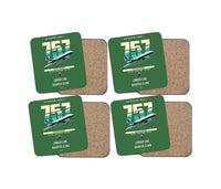 Thumbnail for Boeing 757-300 design on green 4 pieces set coaster