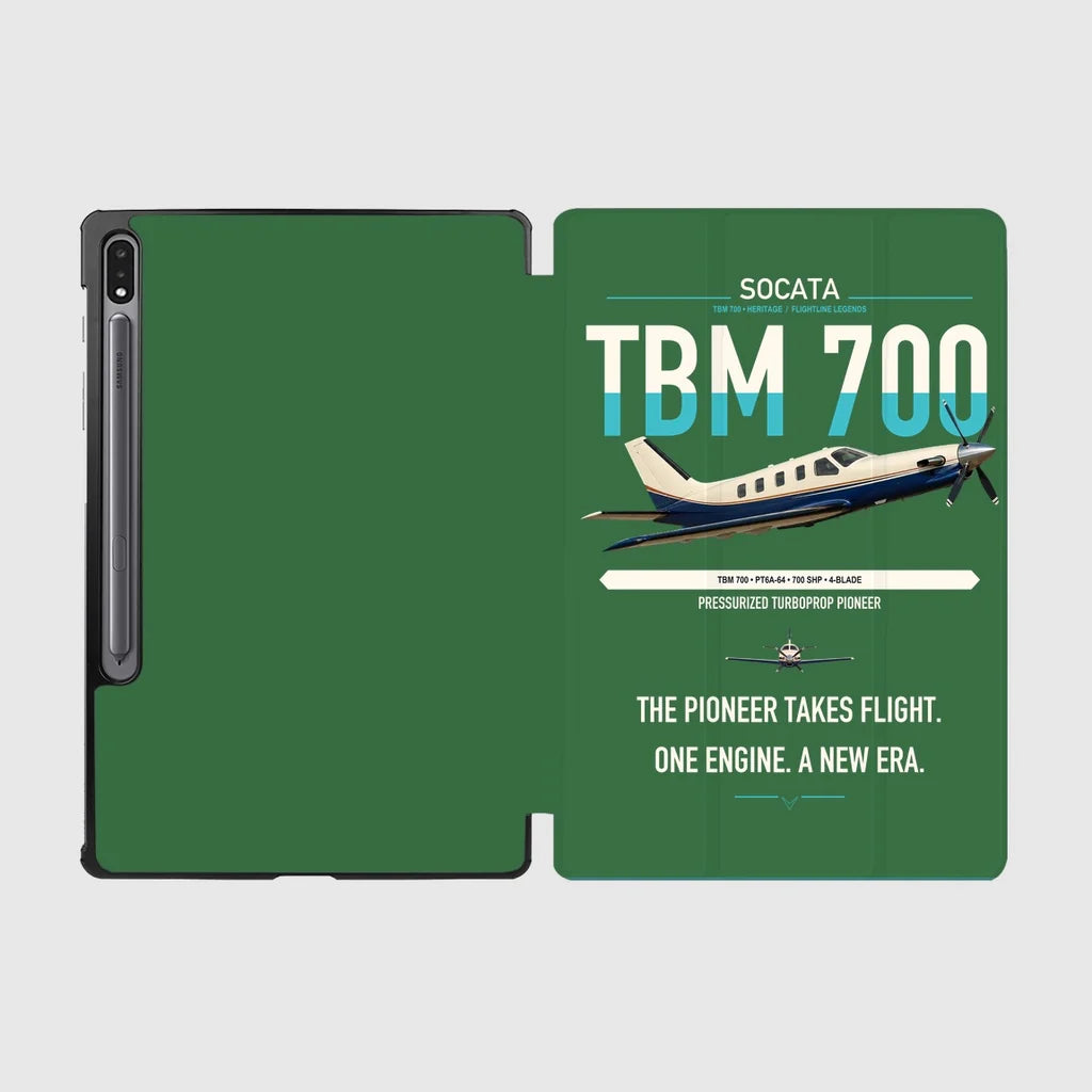 Socata TBM 700 design on green samsung tablet tablet case
