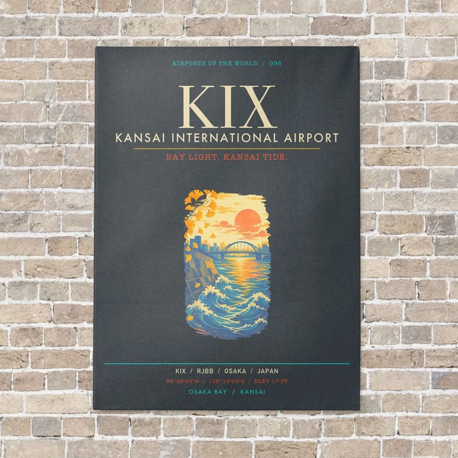 Kansai International Airport Osaka KIX - Canvas Framed - Gray