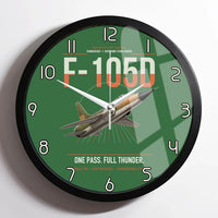 Thumbnail for F-105D Thunderchief design on green framed wall clock