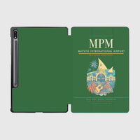 Thumbnail for Maputo International Airport (MPM) design on green samsung tablet tablet case