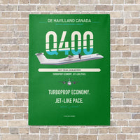 Thumbnail for De Havilland Dash 8-400 vertical canvas print - no frame - green background