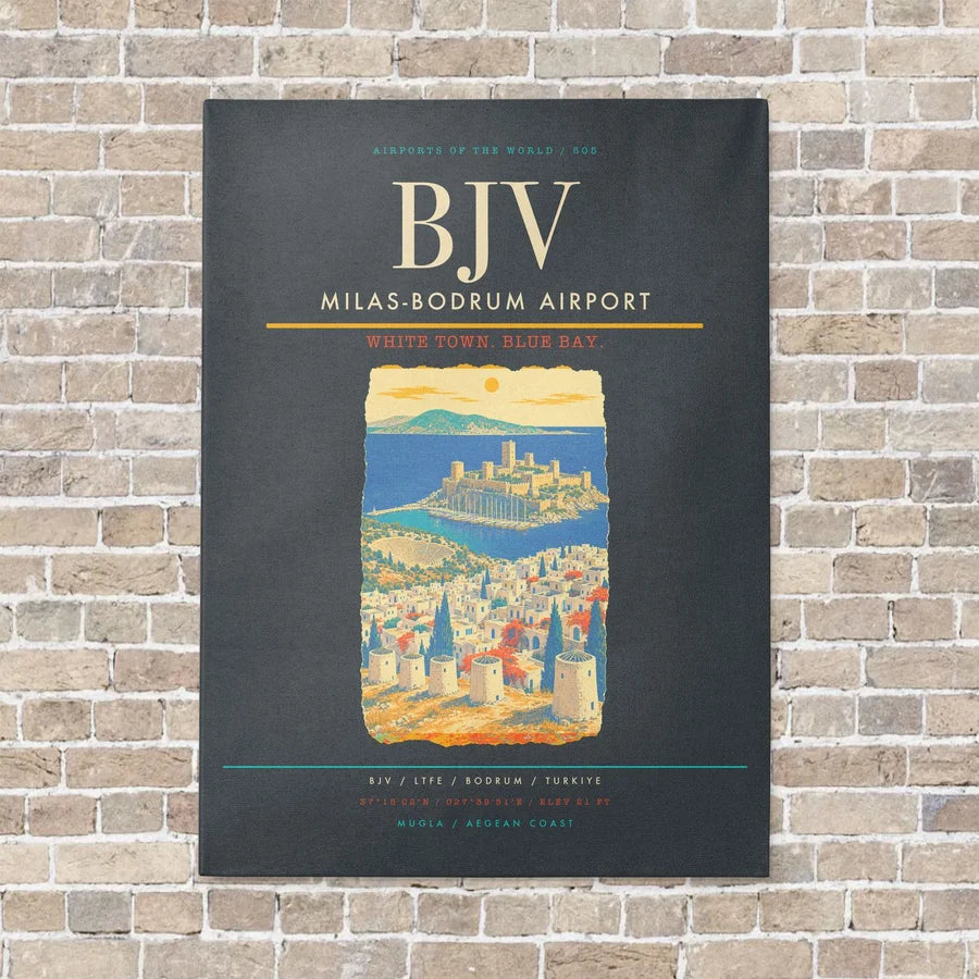 Milas-Bodrum Airport BJV - Canvas No Frame - Gray
