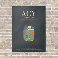Thumbnail for Atlantic City International Airport ACY - Canvas Framed - Gray
