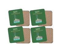Thumbnail for Shreveport Regional Airport (SHV) design on green 4 pieces set coaster