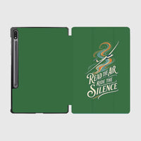 Thumbnail for Read The Air Ride The Silence design on green samsung tablet tablet case