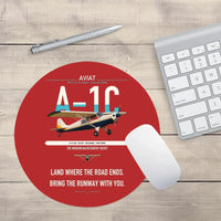 Thumbnail for Aviat Husky A-1C-180 design on red round mouse pad