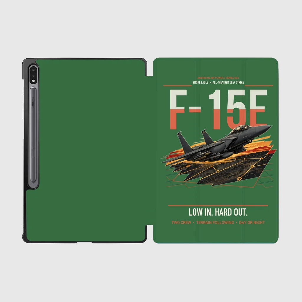 F-15E Strike Eagle design on green samsung tablet tablet case