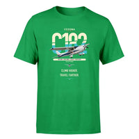 Thumbnail for Cessna 182 Skylane design on green t-shirt, single-side print