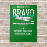 Thumbnail for Cessna Citation Bravo vertical canvas print - no frame - green background
