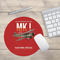 Thumbnail for Fairey Swordfish Mk I design on red round mouse pad