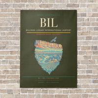 Thumbnail for Billings Logan International Airport BIL - Canvas No Frame - Green Army