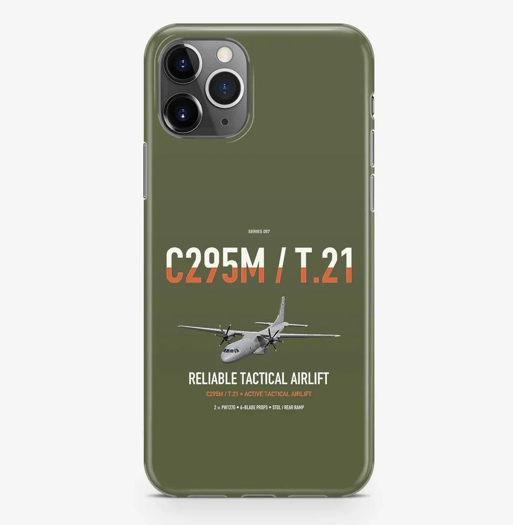 Airbus C295M T.21 design on green army magsafe iphone case, for iPhone Pro Max