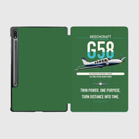 Thumbnail for Beechcraft Baron G58 design on green samsung tablet tablet case