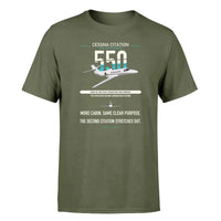Thumbnail for Cessna Citation 550 - Citation II design on green army double-side t-shirt, single-side print