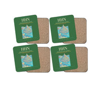 Thumbnail for Frankfurt-Hahn Airport (HHN) design on green 4 pieces set coaster