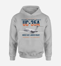 Thumbnail for UC-35A CITATION ULTRA design on light gray hoodie single side