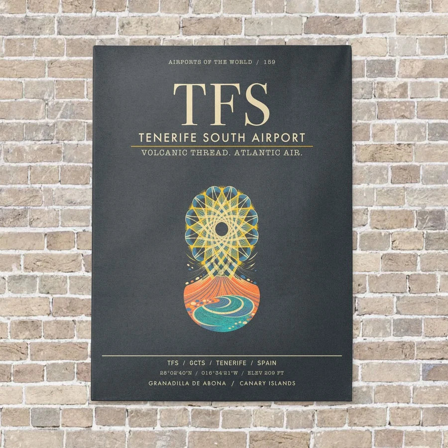 Tenerife South Airport TFS - Canvas Framed - Gray