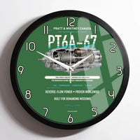 Thumbnail for PT6A-67 design on green framed wall clock