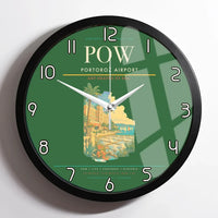 Thumbnail for Portorož Airport (POW) design on green framed wall clock