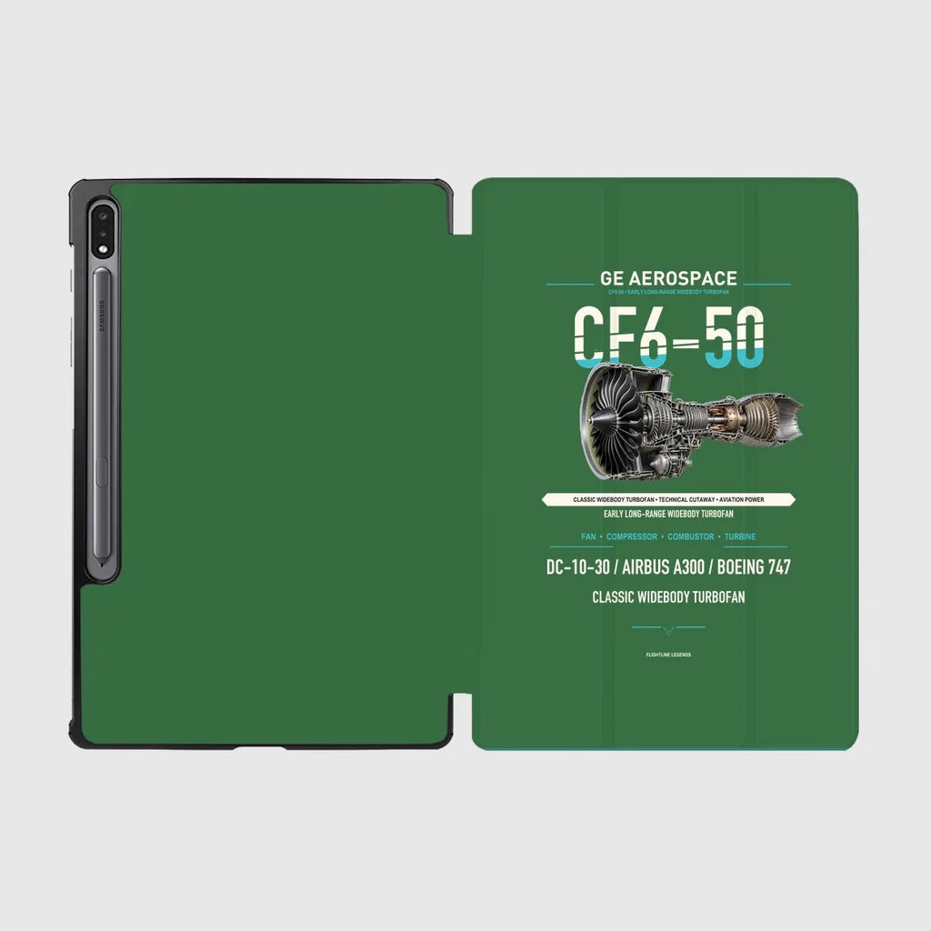 CF6-50 design on green samsung tablet tablet case