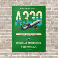 Thumbnail for Airbus A330-900neo vertical canvas print - no frame - green background