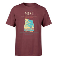 Thumbnail for Minot International Airport (MOT) T-Shirt single-side front print in Dark Red | minot-international-airport-mot-double-side-t-shirt