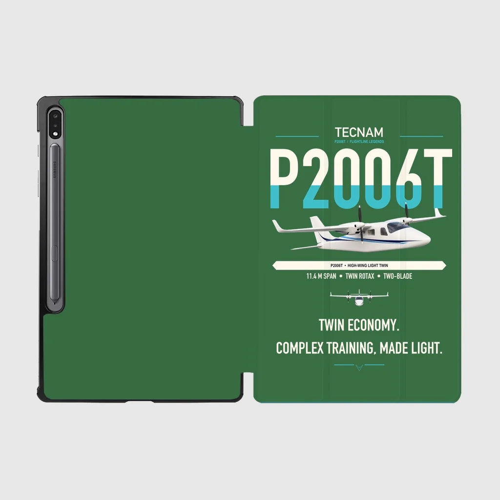 Tecnam P2006T design on green samsung tablet tablet case