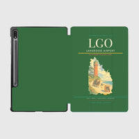 Thumbnail for Langeoog Airport (LGO) design on green samsung tablet tablet case