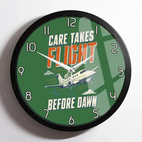 Thumbnail for Care Takes Flight Before Dawn design on green framed wall clock