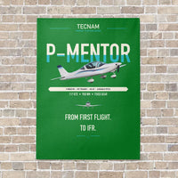 Thumbnail for Tecnam P-Mentor vertical canvas print - no frame - green background