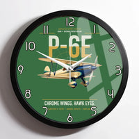 Thumbnail for Curtiss P-6E Hawk design on green framed wall clock